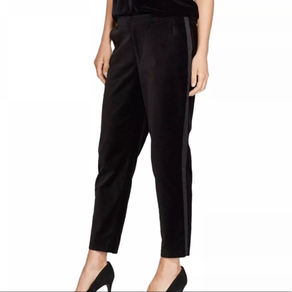 velvet tux stripe slim ankle mid rise stretch A New Day NWT black